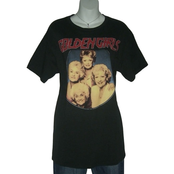 The Golden Girls Tee Shirt Black Distressed Graphic Unisex Betty White Retro 80s - Picture 1 of 6